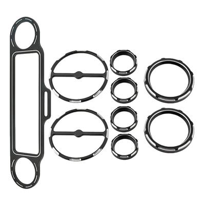 Motorcycle Speedometer Bezels Horn Cover Speaker Stereo Accent Trim Ring for Harley Touring Electra Street Glide Trike 1996-2013