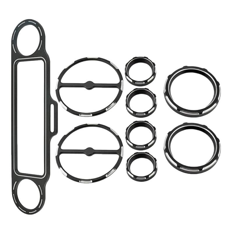Motorcycle Speedometer Bezels Horn Cover Speaker Stereo Accent Trim Ring for Harley Touring Electra Street Glide Trike 1996-2013