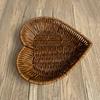 Hand-woven Rattan Wicker Basket Fruit Tea Snack Bread Basket Cosmetic Heart-shaped Storage Box Household Kitchen Supplies
