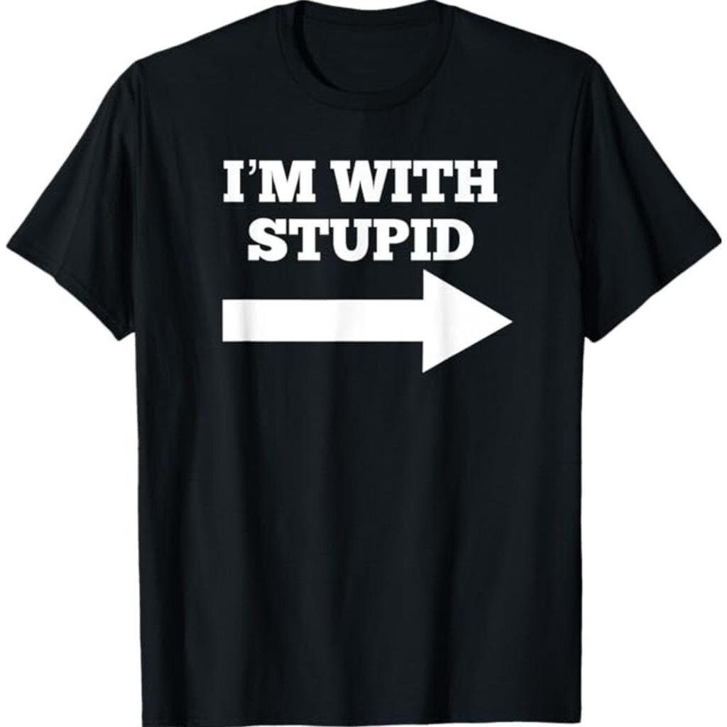 Sono con Stupido Freccia che Punta a Destra Divertente Sono con Stupido Maglietta Unisex