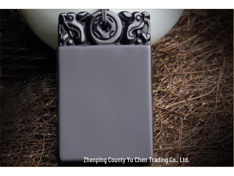 Obsidian Peace and Safety Amulet Jade Pendant Charm for DIY Bracelet