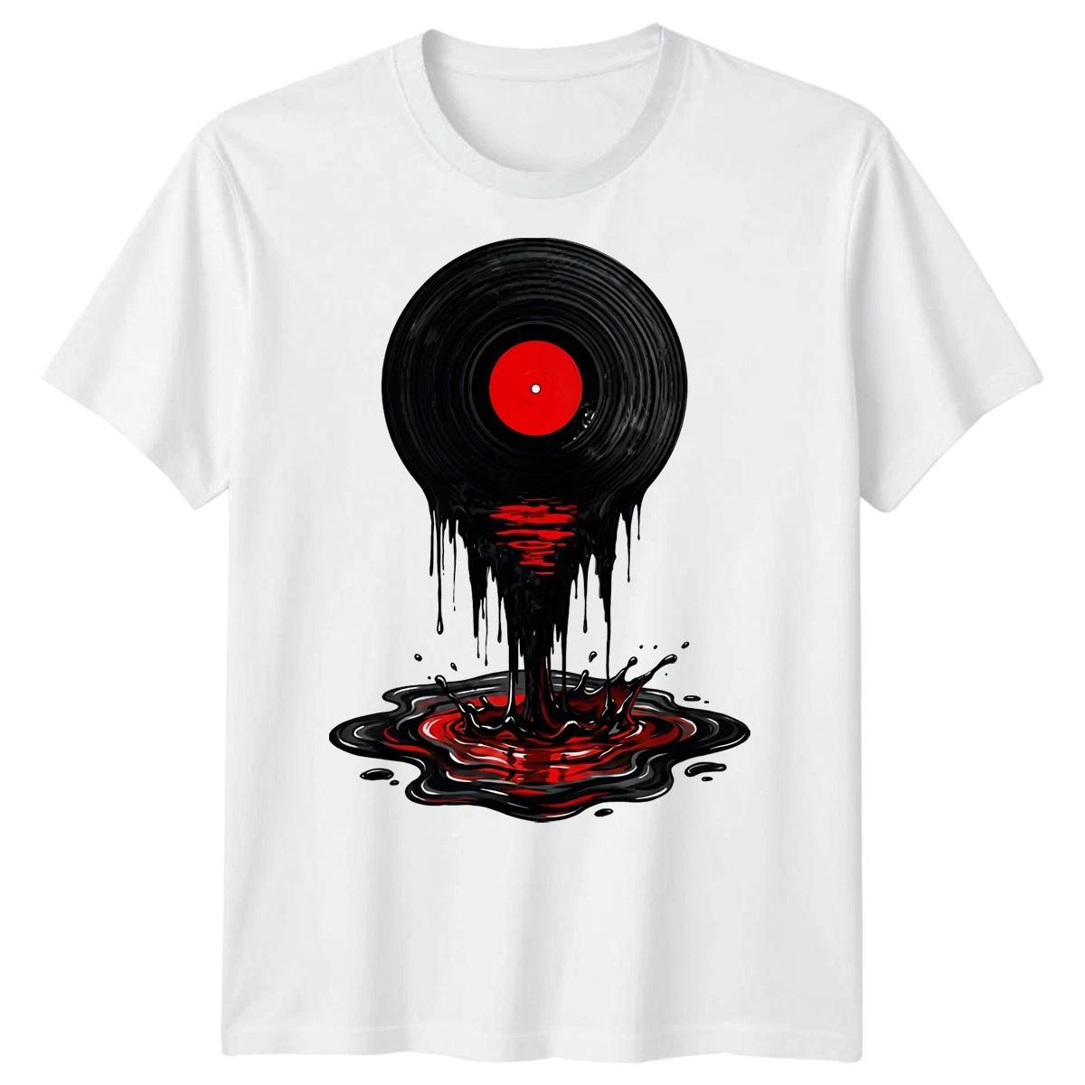 

Dripping Vinyl Record Music Mens T-Shirt Retro Analog Graphic 3XL