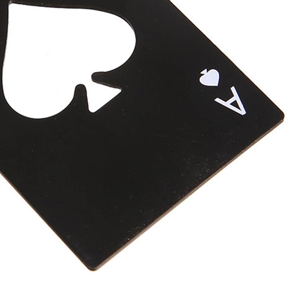 20 Pcs Poker Card Bottle Opener Beer Openers Stainless Steel Black Silver Cup Mat for Wallet Gifts