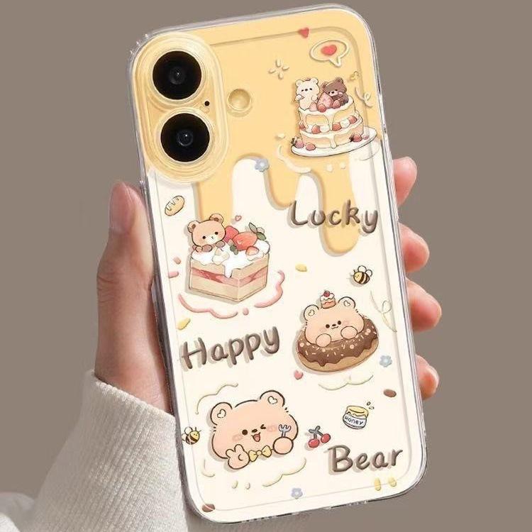 The Cake Bear Is Suitable for Apple 17promax Mobile Phone Case, Anti-drop Iphone16 Transparent 15 European, American 14 All-inclusive 13.