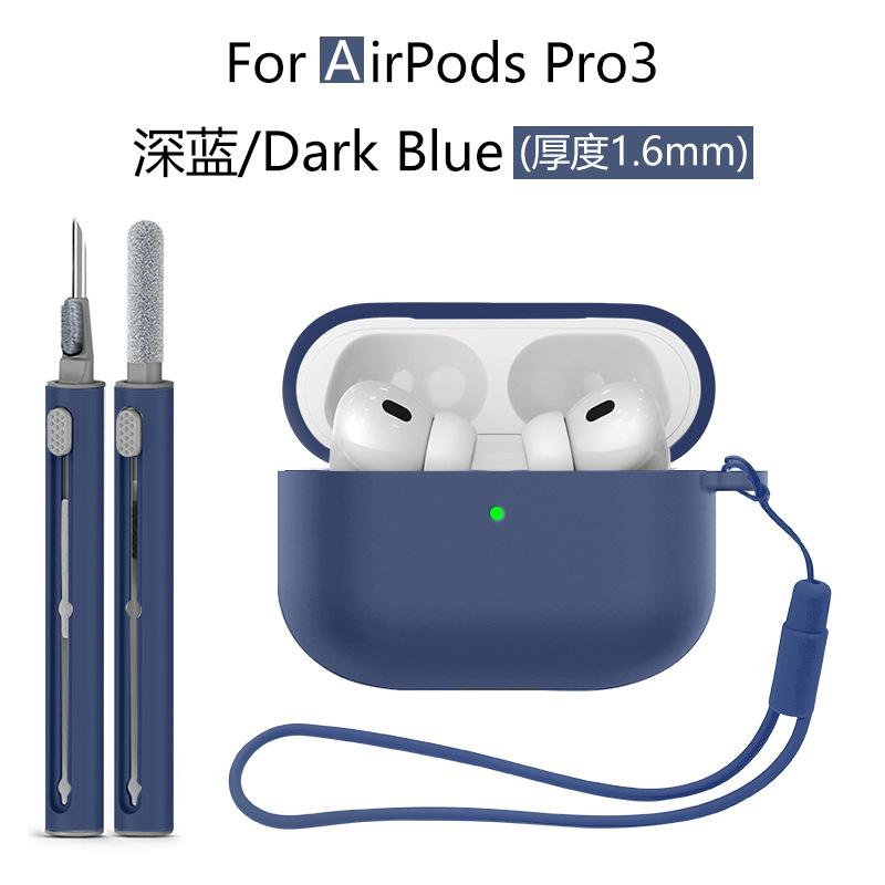 Candy Color Silicone Soft Case Protect Earphone For Airpods Pro 3 2025 Anti-lost Hand Strap+All Inclusive Cover w/ Cleaning Kit