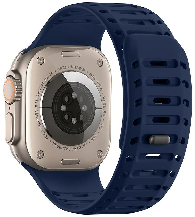 

Magnetic Silicone Strap for Apple Watch Ultra 3 2 1 49mm/Series 11 10 46mm Sport Watchband iWatch 9 8 7 6 5/SE 3 45mm 44mm Band Ultra 3-2-1 49mm midnight синього кольору