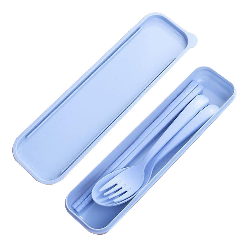 Wiederverwendbares Reisebesteck-Set mit Etui Tragbare Essstäbchen Gabel Löffel Geschirr Umweltfreundliches Besteck Picknick Camping Besteck