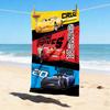Custom Name Car Adventure Stylish Digital Printing Beach Towel Quick‑Drying Absorbent Blanket for Beach Pool Gym Travel