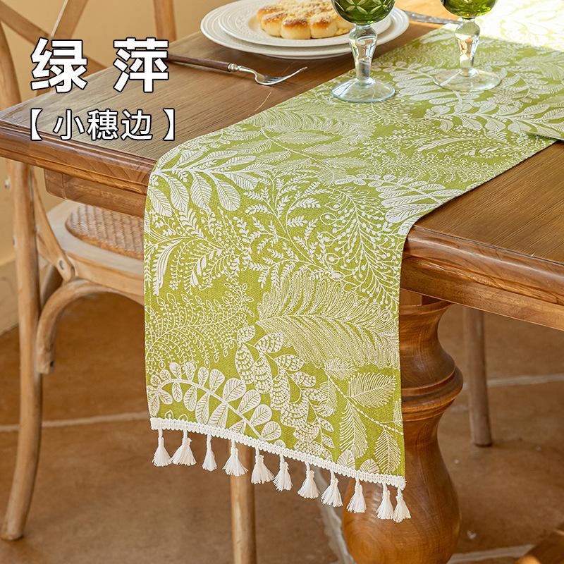 Tasse Table Runner Vintage Printed Pastoral Style Placemat Sideboard Cabinet Dust Cover Room Dining for Home Party Table Decor