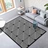 Simple Black And White Plaid Imitation Cashmere Carpet, Living Room Sand Blanket 3D Visual Striped Carpet Floor Mat Bedroom