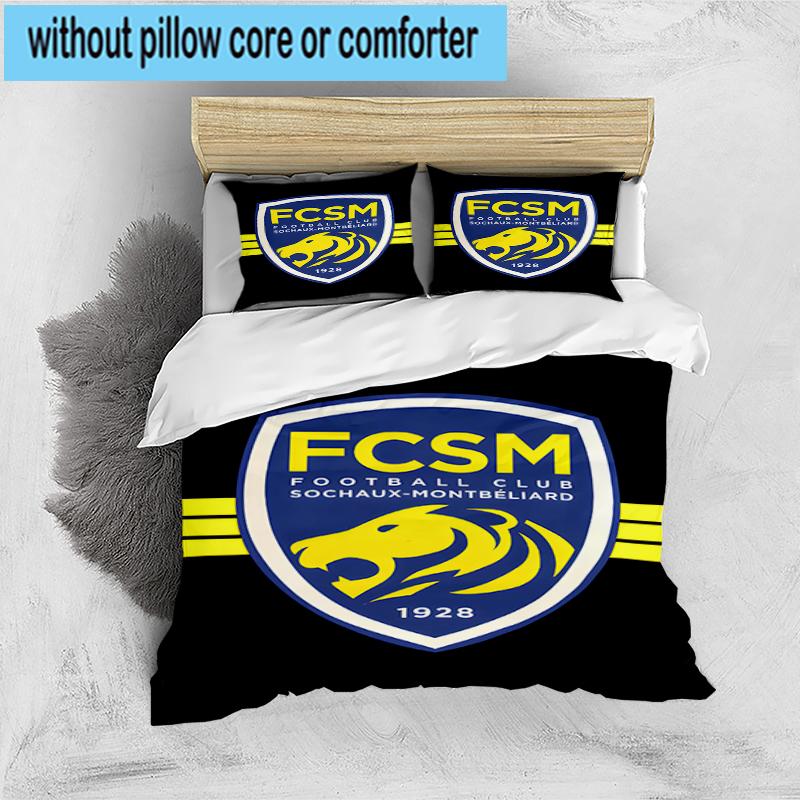 3PCS Fcsm Football Club Emblem Bedding Set,Including 1pc Duvet Cover And 2pcs Pillowcases Perfect for Bedroom, Dormitory, Fan Christmas Gift