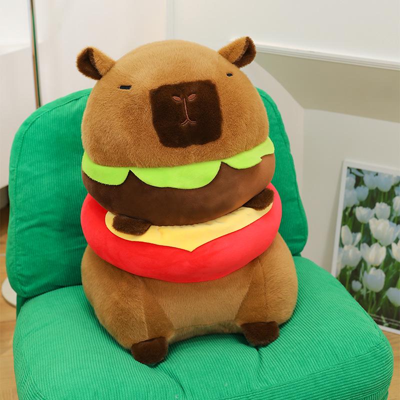 

Очаровательная плюшевая игрушка капибара-бургер в стиле Y2K - Милая мягкая игрушка, подарок на день рождения 22 cm (0.15 kg)