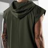 Men T-shirt Hooded Solid Color Summer Loose Sleeveless Vest for Party