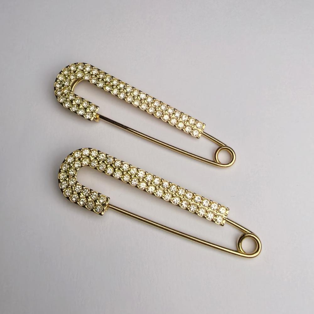 2pcs Matel Crystal Brooches Waistband Fixing Buckle Safety Pin Multifunction Brooch Pins for Women Waist Buckle Wholesale