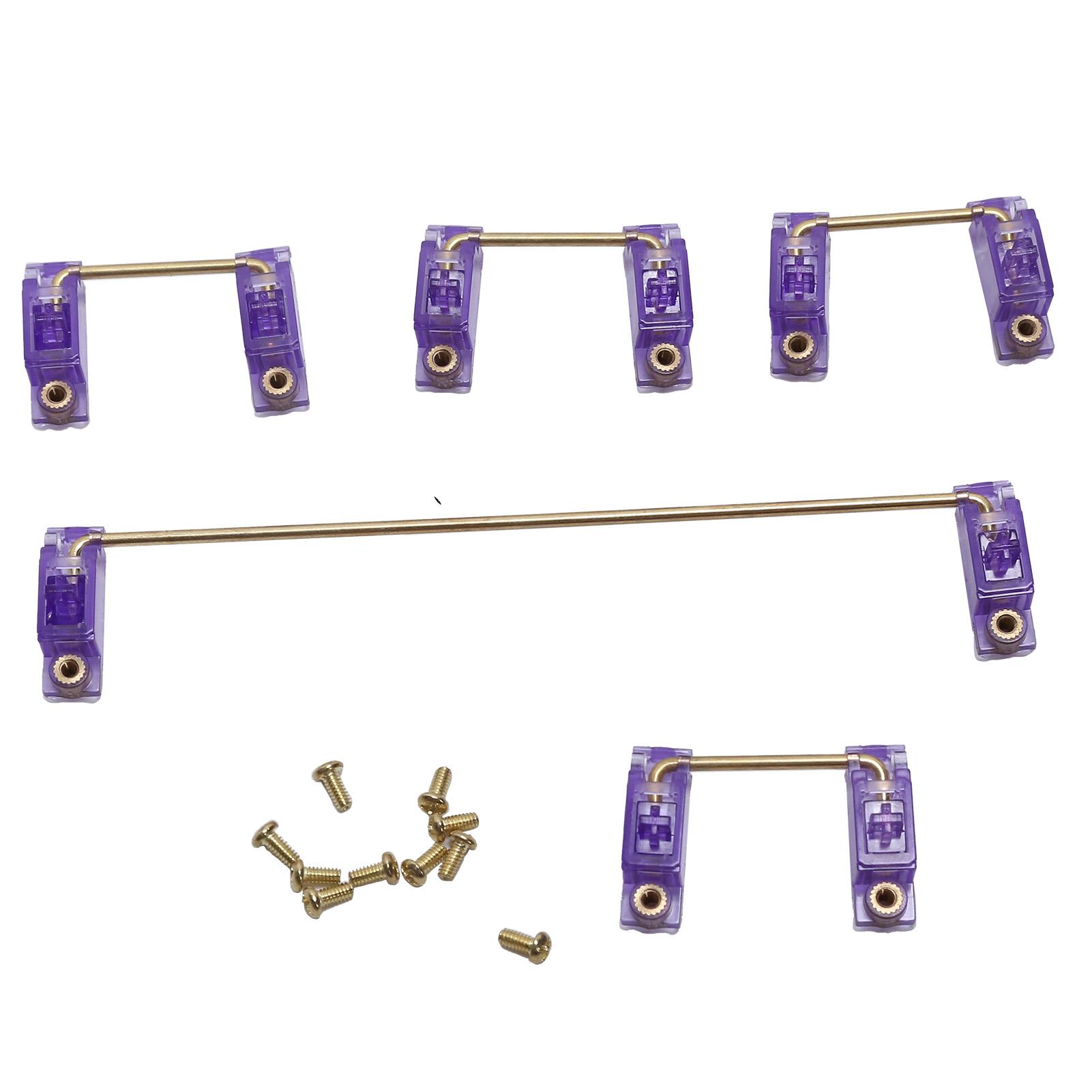

Mechanical Keyboard Stabilizer with GoldPlated Screws Computer Accessory for DIY 61 64 87 Transparent Purple
