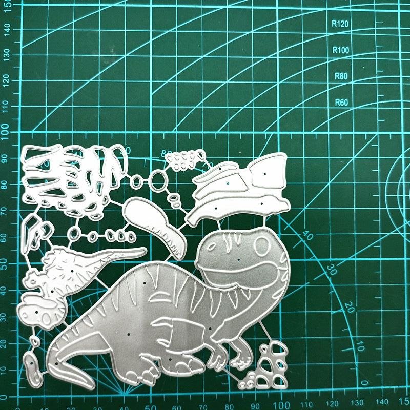 2 Dinosaur Velociraptor Design Style Metal Cutting Die Stencil for DIY Scrapbooking Album Photo Embossing Paper Card Craft Decor