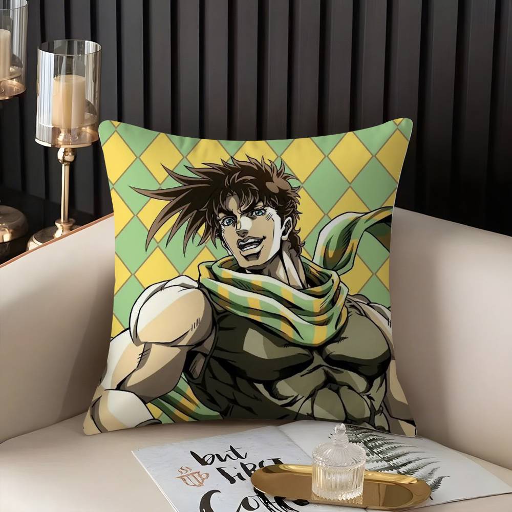 J-JoJo B-Bizarre Adventure Pillow Case Home Dorm Chair Back Short Plush Double-sided Printing Office Nap Time Cushion Cover