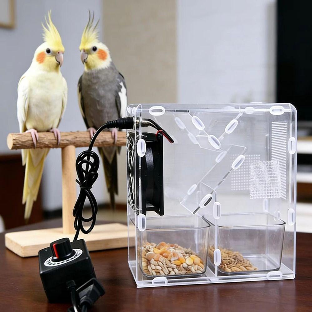 Clear Acrylic Bird Grains Shelling Machine Adjustable Speed Bird Food Separator Bird Breeder