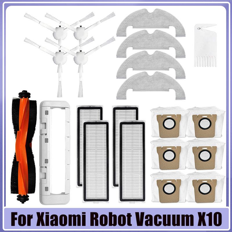 Main Side Brush Hepa Filter Mop Cloth Dust Bag For Xiaomi Robot Vacuum X10 Robot Vacuum Cleaner Parts Replacement Accessories