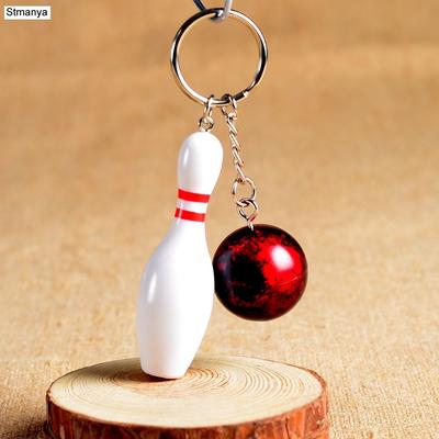 New Design Bowling Metal Keychain Car Key Chain Key Ring Sports Keyring Pendant For Man Women Gift #1-17164