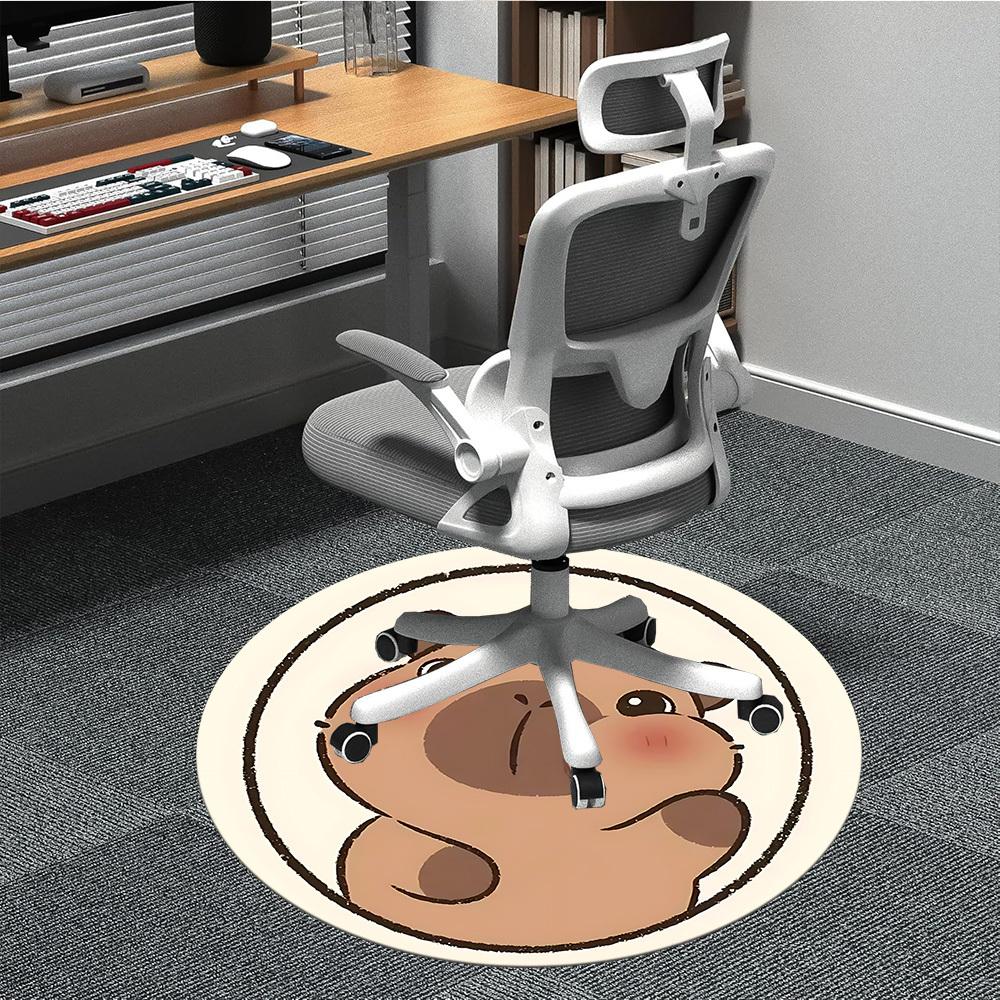 1 Stück Wasserschwein Büro Runder Teppich, Matte Geeignet Für Büro, Unter Bürostühlen Schlafzimmer Wohnzimmer Heimdekoration, Zimmer Deko