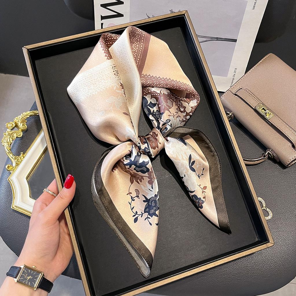 100% Pure Silk Scarf Women Hairband Foulard Square Female Headkerchief Luxury Neckerchief Lady Shawl Wraps Hijab Bandana Scarves