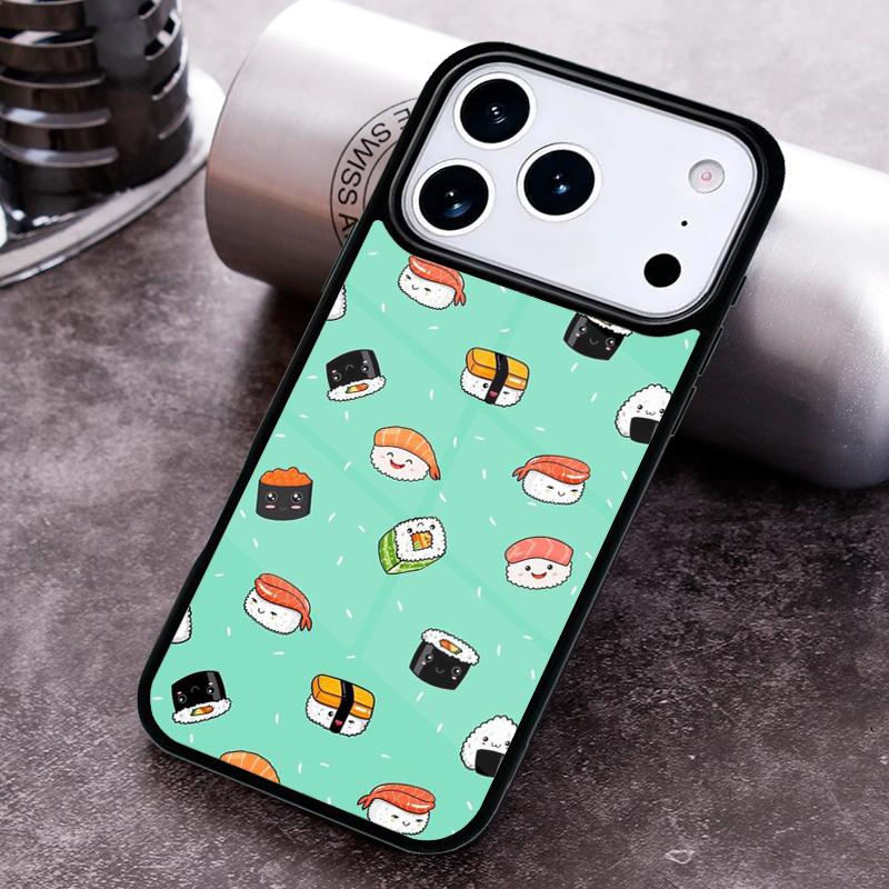 Kawaii Sushi Crowd Phone Case for iPhone 17 16 15 Pro Max Air 14 13 12 11 Plus Shockproof Cover