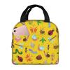 Cartoon Insect Bug Pattern Insulated Lunch Bag for Women Office Cooler Thermal Food Box Tote Portable Lunch Boxes Container