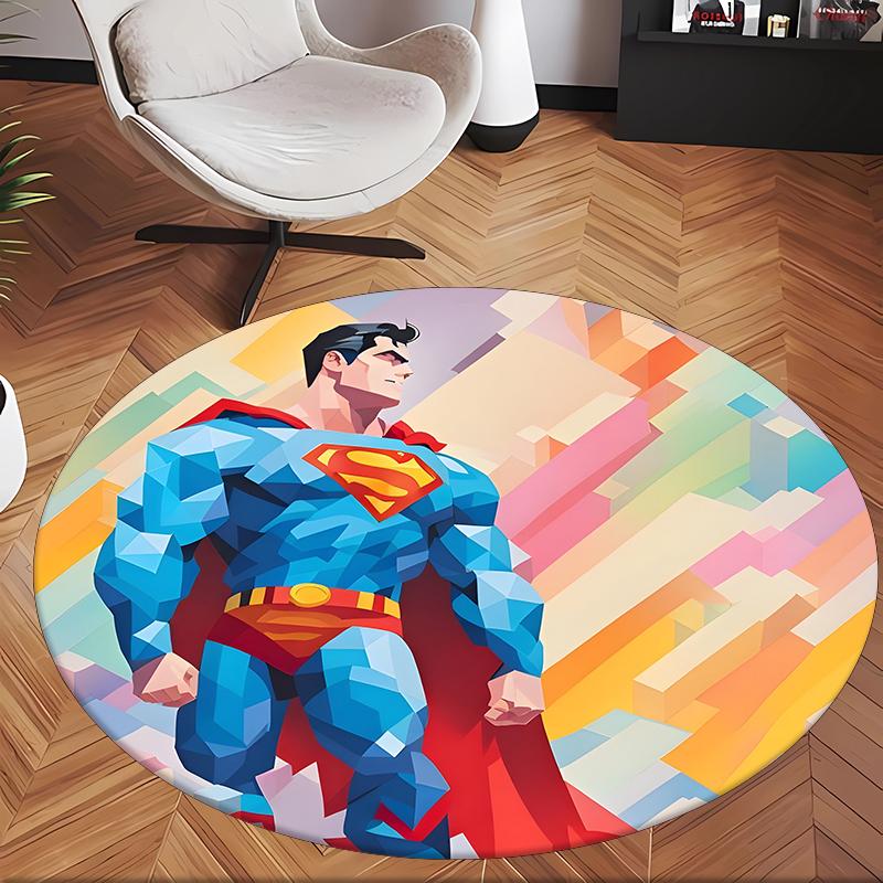 Superuomo (14) Tappeto Rotondo per Ufficio Tappeto Decorativo per Pavimento per Ufficio Camera da Letto Soggiorno e Spazio Domestico