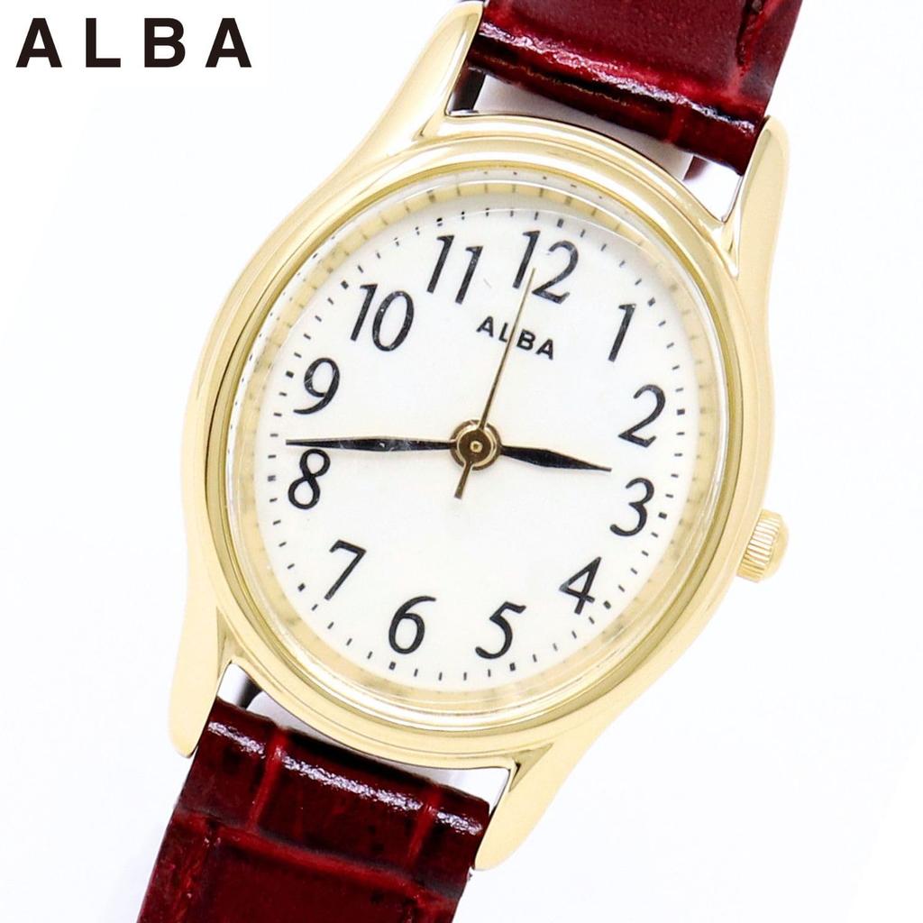 Seiko Alba Women's Quartz Wristwatch AE-GK436 Stainless Steel Waterproof 5 ATM Analog Gold Dial Ladies