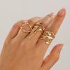 European and American Design Sense Liquid Lava Open Ring Set Women's Irregular Smooth Hollow Ring Rings