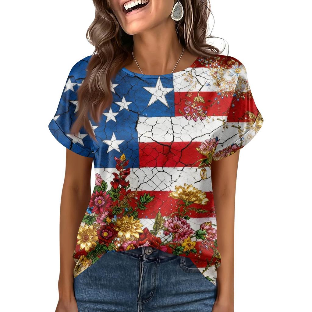 Damska Modna Casualowa Vintage Bluzka z Nadrukiem