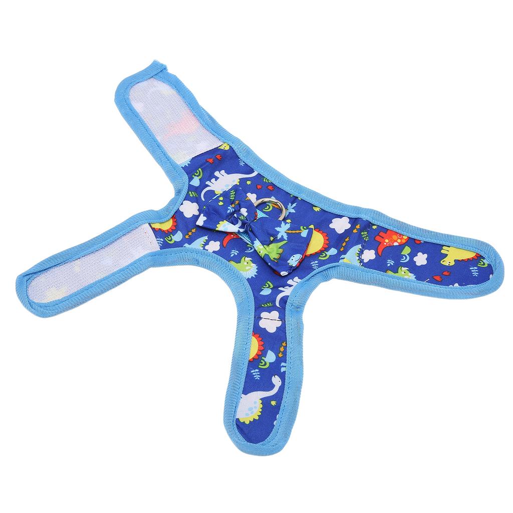Cat Vest Harnesses and Leash Cartoon Dinosaur Pattern Breathable Cat Walking Vest with Strips for