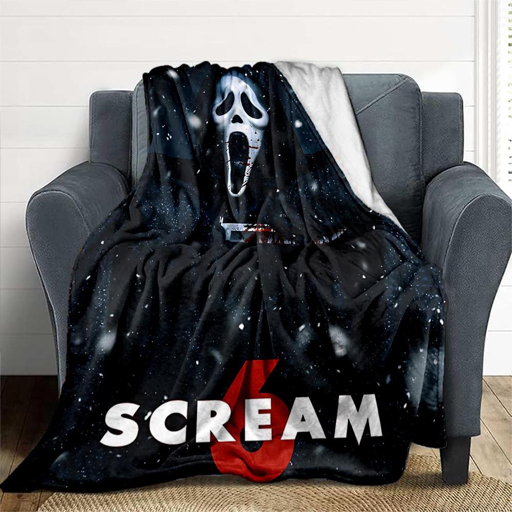 1 Stück ScreamHorror Outdoor-Decke, leichte Flanelldecke, weich & warm, Ganzjahresnutzung für Sofa, Außenbereich, Camping, Wohnzimmer, Büro, Stuhl