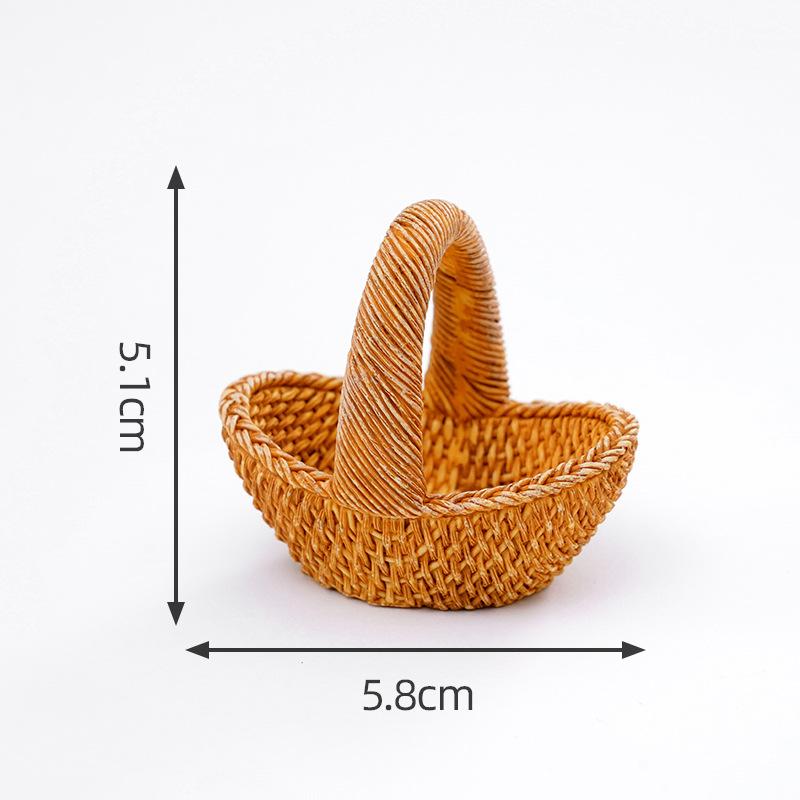 Dollhouse Simulated Rattan Basket Diy Decorative Accessories Mini Storage Box Small Ornaments