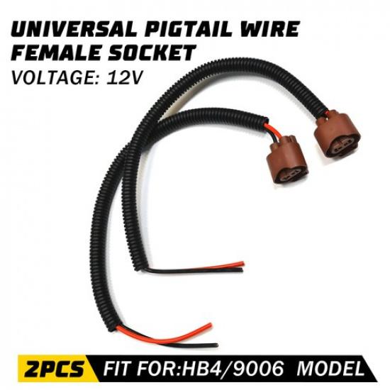 Female U 9006 HB4 Connector Headlight Low Beam Plug Socket Wire Harness Pigtail