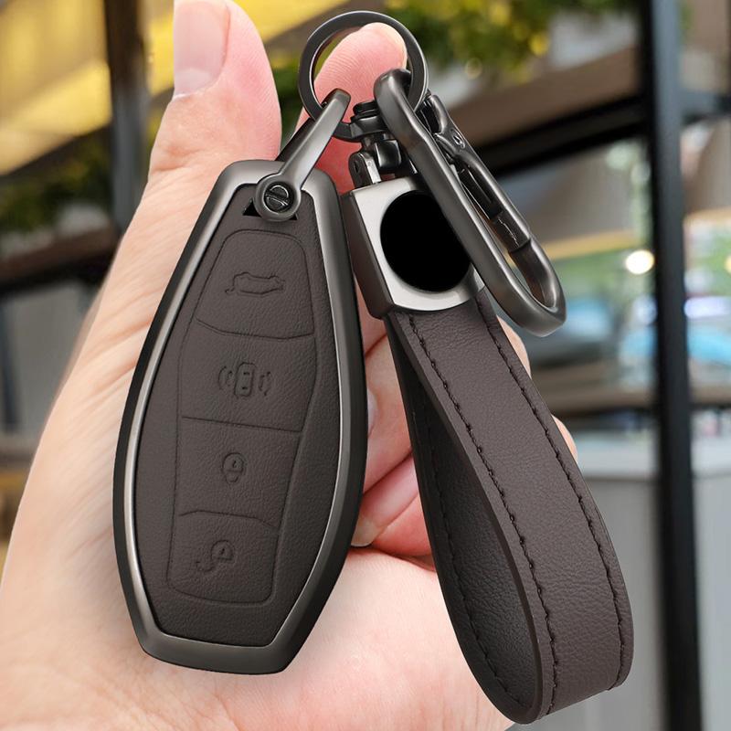 Fit For Hongqi H5 Hs5 H6 Series H9 Series Hq9 Hs3 Metal Genuine Leather Full Package Keycase Personalized Key Ring Protective Cover