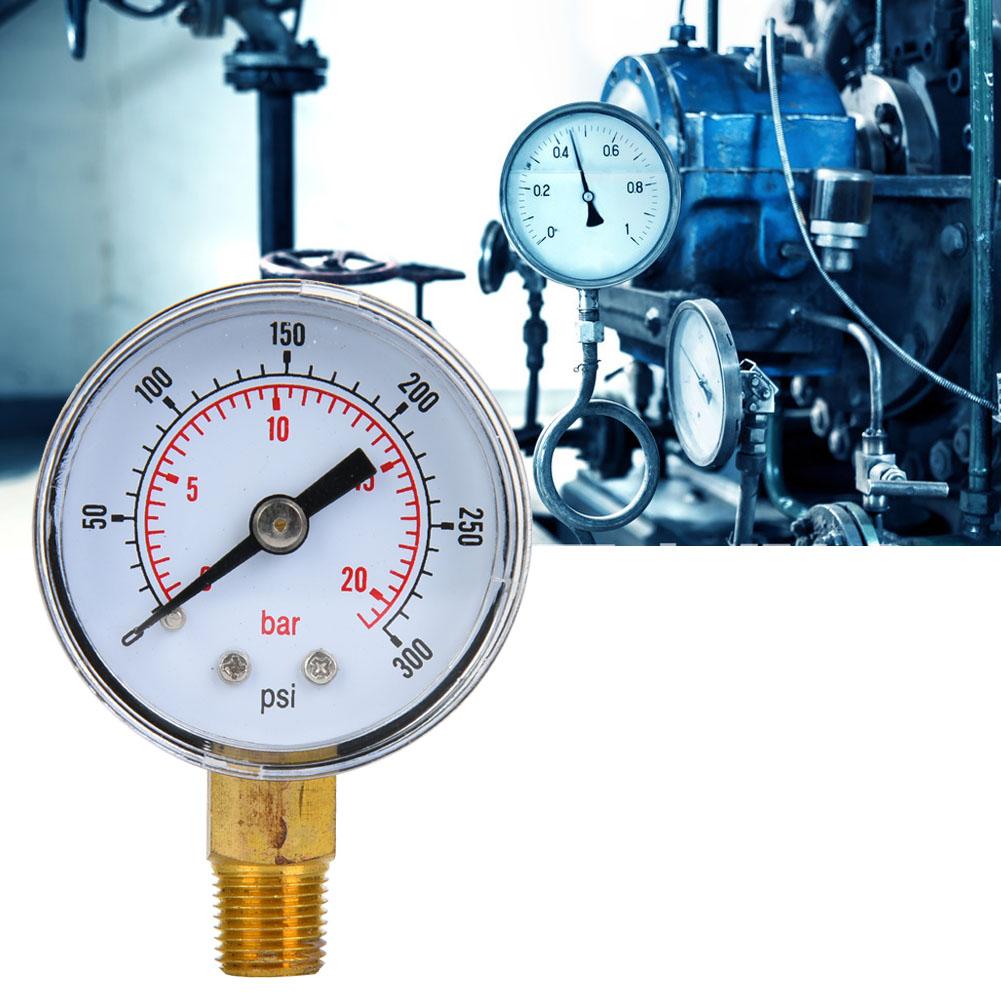 Mechanical Pressure Gauge 18inch BSPT Bottom Connection for Air Oil Water (0300psi 020bar)