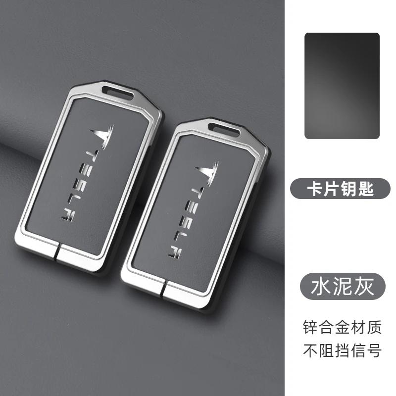 

Car Sticker Tesla High-Grade Zinc Alloy+ Leather Car Key Case Cover Shell Fob For Tesla Model 3 Model S X Model Y Roadster Space
