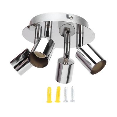 GU10 Lamp Holder 4 Head Ceiling Light Base Adjustable Lamp Holder for Bedroom Kitchen 85‑265V