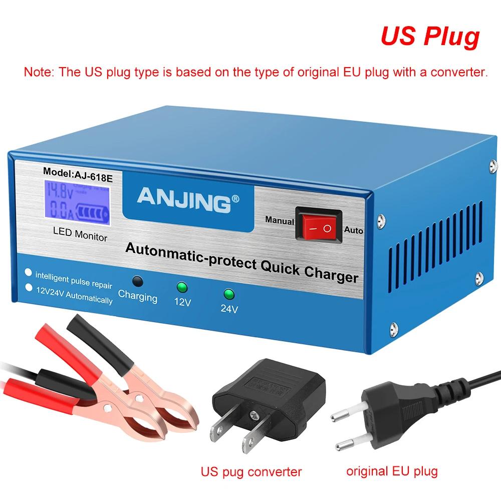 24V 12V Boat Battery Chargers 130W High Power Intelligent Pulse Repair Storage Cell Automobile Batteries Truck Battery Maintance
