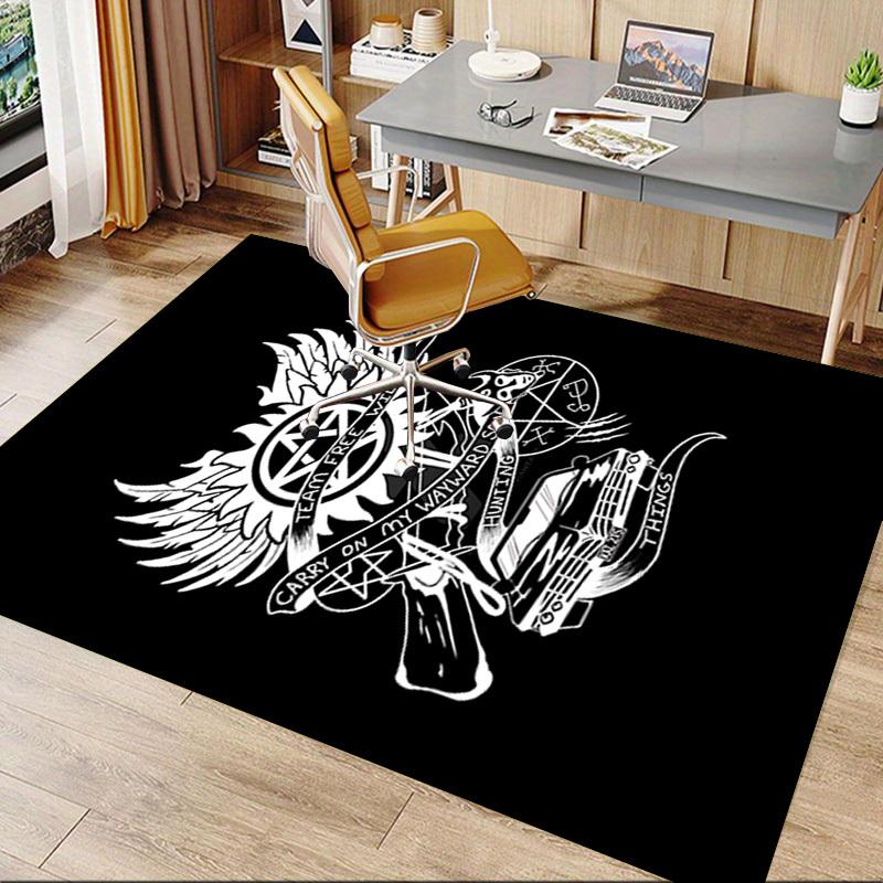 1pc Team Free Will Hunting Things Home Office, Durable Polyester Floor Mat with Easy, Office Decor, Urban Style, Nonslip Backing