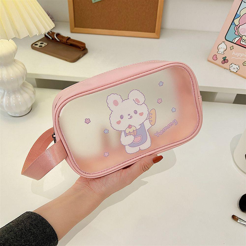 Cosmetic Bag Transparent Waterproof Lipsticks Earphone Cable Storage Bag Cartoon Cow Wash Bag