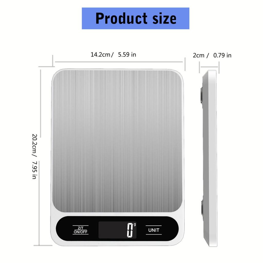 5/10/15KG Digital Food Scale Rechargeable Electronic Scale with LCD Display Kitchen Gram Weight Scales Multifunctional