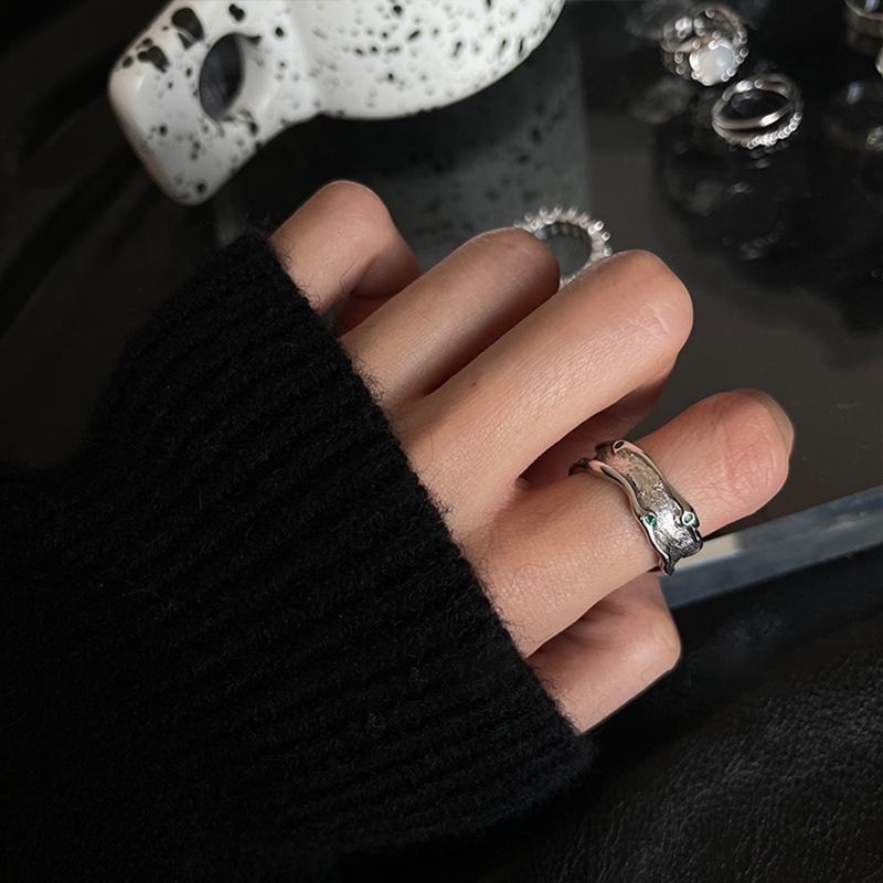Korean Style Geometric Adjustable Water Drop Ring for Women Adjustable