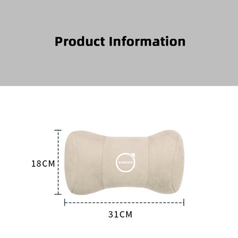 Car Seat Suede Memory Cotton Neck Pillow Headrest For Volvo Xc60 Xc90 V40 V60 S60 V50 V90 S80 C40 XC40 V70 XC70 C30 C70 Rdesign