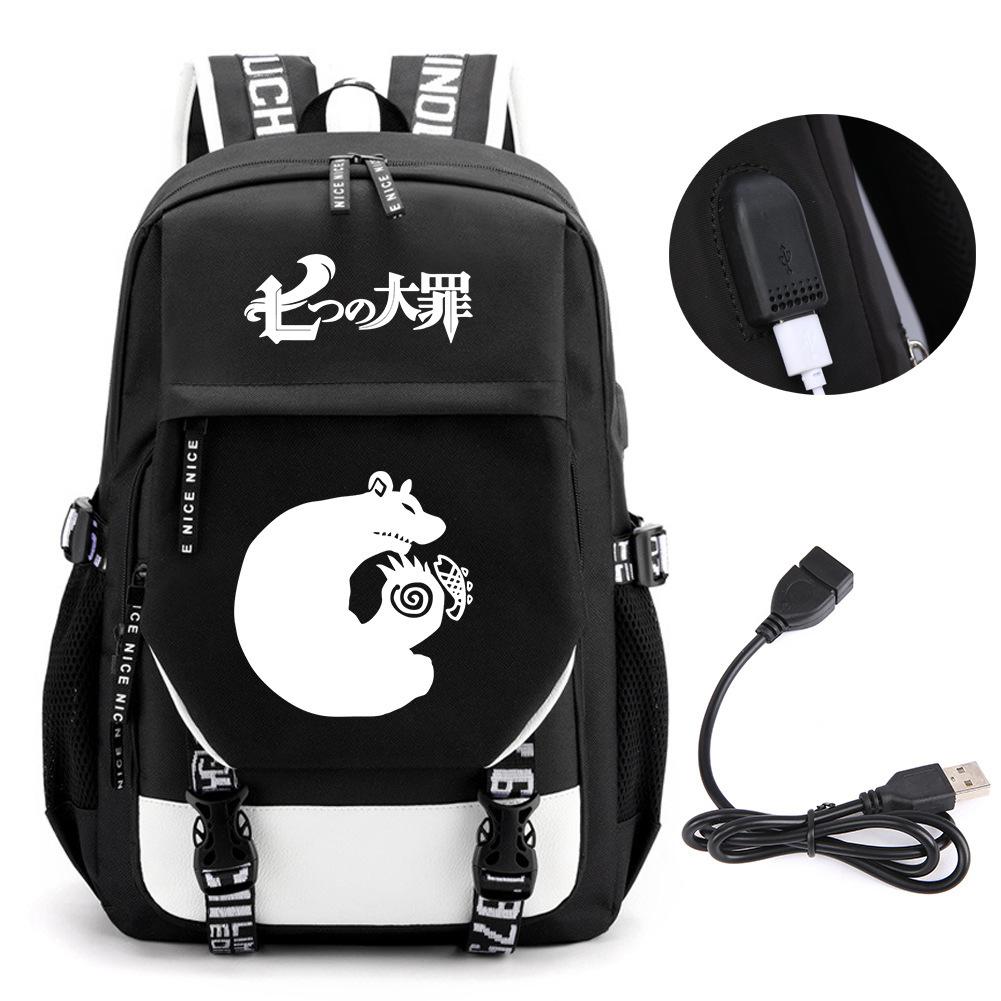 Animation Seven Deadly Sins Backpack Casual Backpack Student School Bag Men'S And Women'S Printed Computer Bag Travel Bag