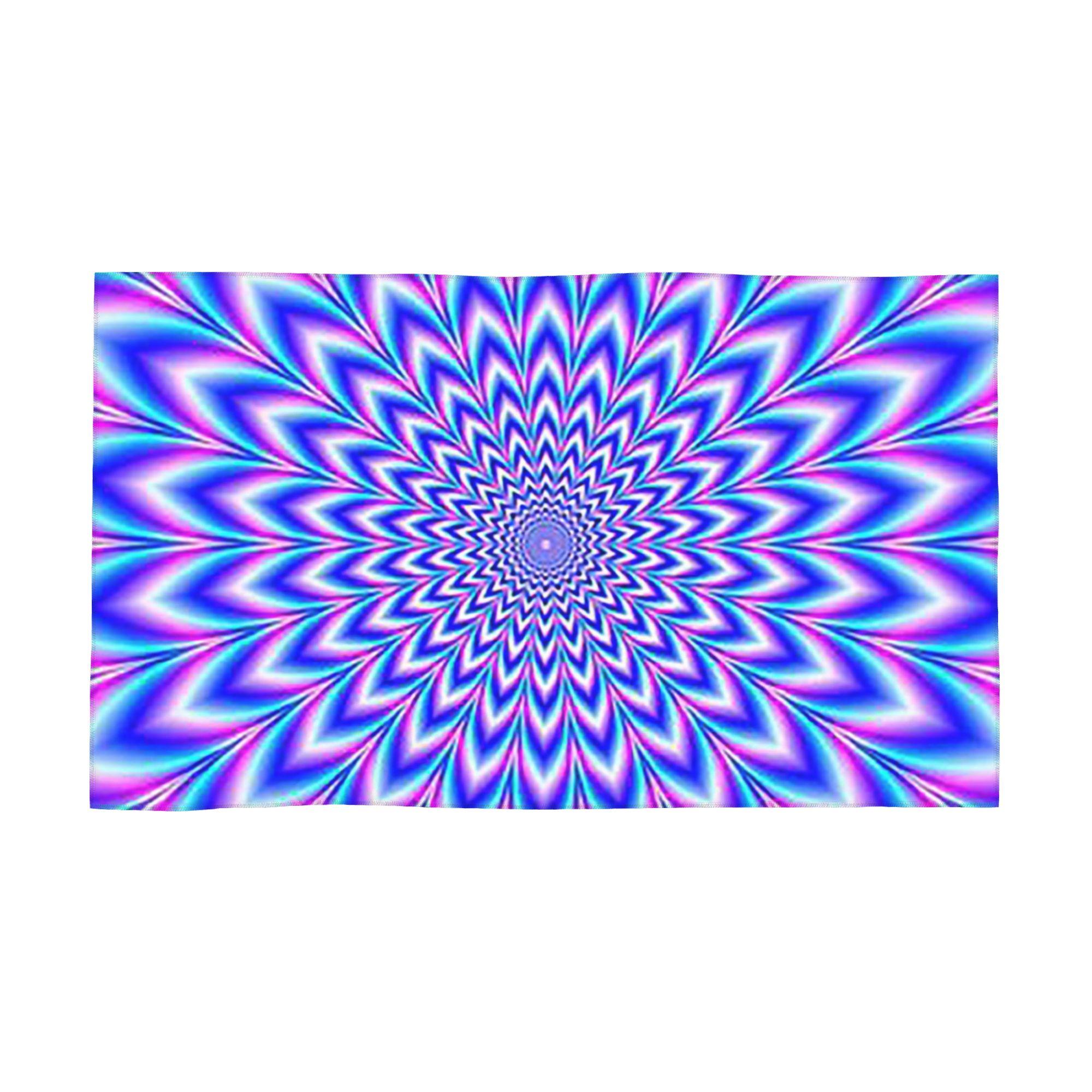 

Psychedelic Pulse in Blue and Pink Soft Face Towel Quick Dry Pool Bath Cotton Towels Breathable W30*H60(CM)