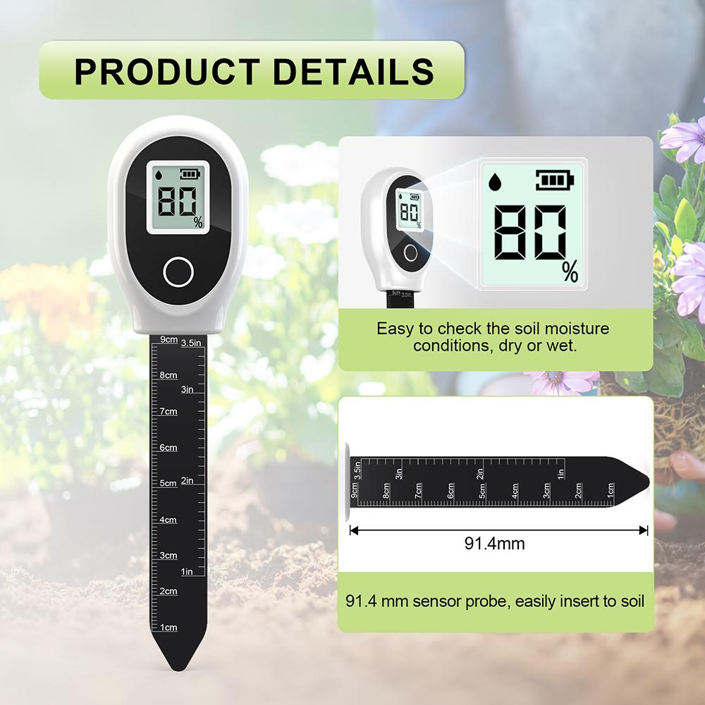 0-99% Soil Moisture Meter LCD Accurate Moisture Detector For Agriculture Garden Lawns Greenhouse Potted Plants