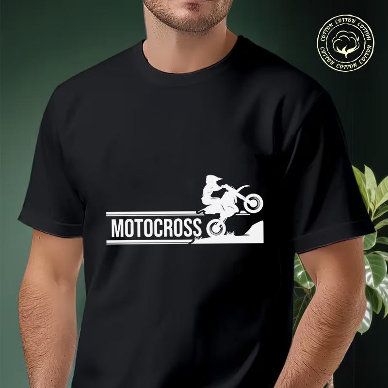 Shirt Cotton Casual T-shirts Vintage Motocross Creative Design Mens Summer Moto Cycling Sportsw